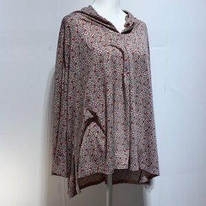 suzanne bettro weekend floral v-neck 3/4 bell sleeve top size 4X